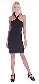 Matte Jersey Dress with Velvet Trim